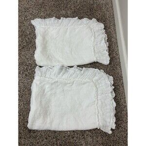 Bella Notte White Linen Whisper Deluxe Shams With Ties Set Of 2